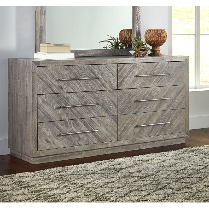 Commode double 6 tiroirs Kymar, Gris