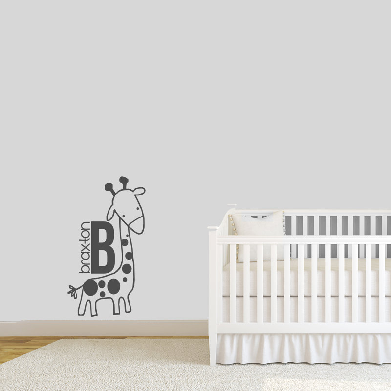 Adhésif décoratif girafe personnalisé, Gris foncé, Oui