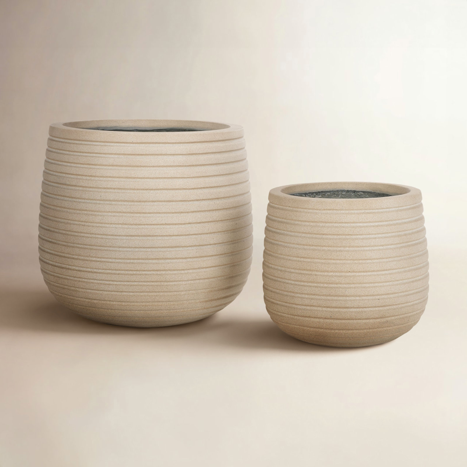Bozana 16" Pot Planter, Beige