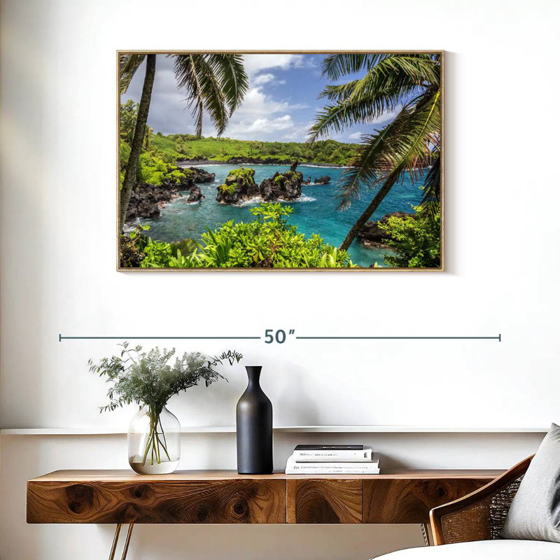 Île Maui, Vincente, Cadre flottant en bois naturel, 37 po x 25 po