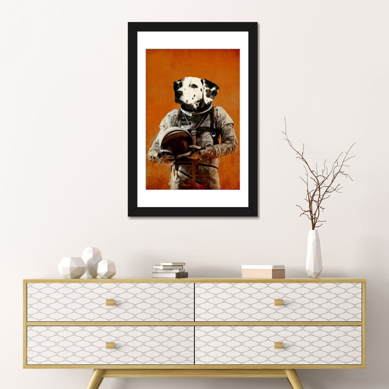 Reproduction d'art graphique sur toile «échec n'est pas une option», Papier avec cadre noir, Blanc