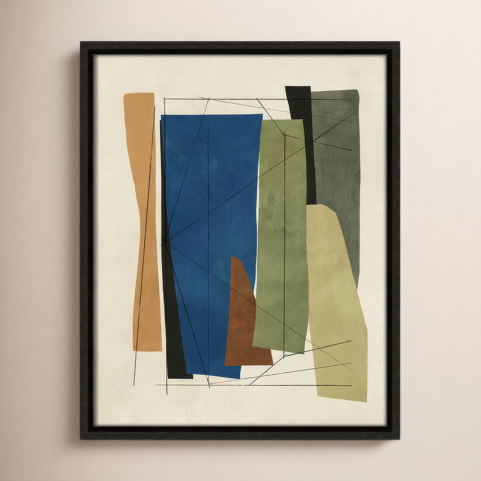 Beckton "Sync I" Print by Tom Reeves, 15.5" H x 12.5" W x 2" D, Espresso Framed