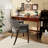 LUMERA Collection Single Mid-Century Modern Dining Chairs, Upholstered Faux Leather, Solid Wood Frame, Comfortable Kitchen & Dining Room Seating Gray-100888084