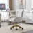 Teddy Fabric 360 Swivel Home Office Chair With Metal Base And Universal Wheels,Ivory-521083479