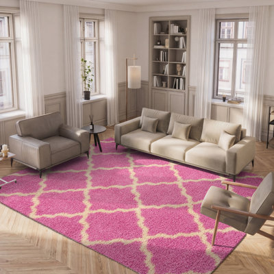 Tapis rose / ivoire Alonnah