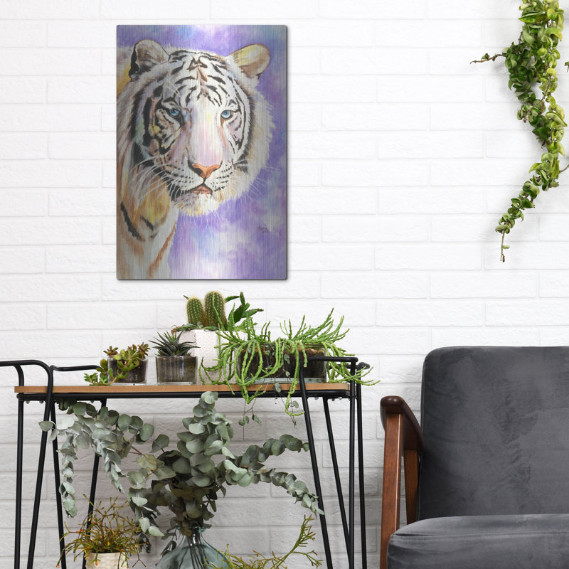 "Tigre blanc" par Barbara Keith, H 16 po x l 12 po