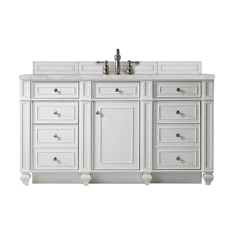 Bristol 60'' W Single Vanity, Victorian Silver, Bright White