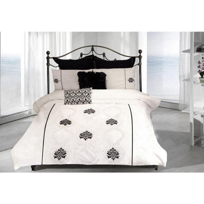Bludovice Cotton Damask Duvet Cover Set with Pillowcases Included