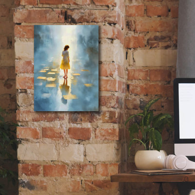 «Girl In Yellow Dress» par Ann Klee, art mural sur toile, 12 po x 16 po