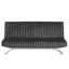 Canapé-lit futon Villy, pieds en métal chromé, tissu touffeté gris anthracite-117664626