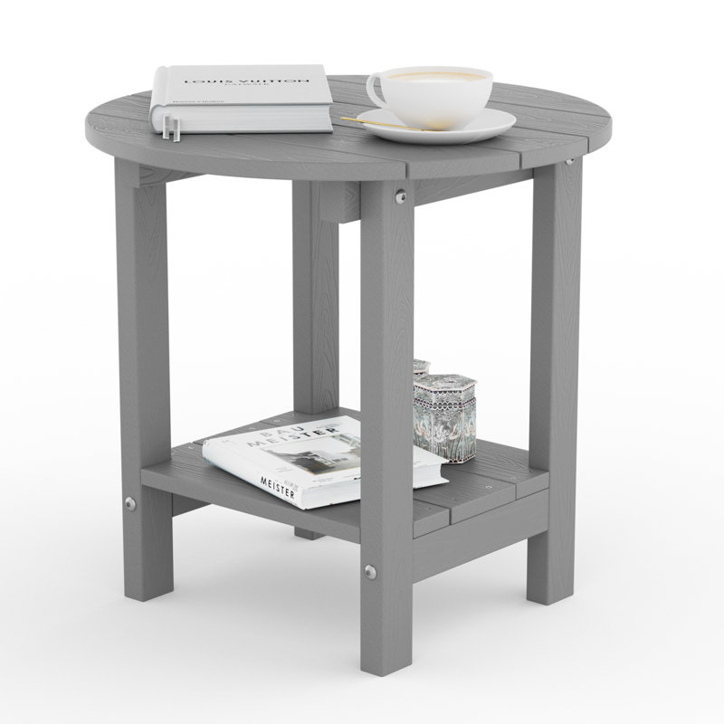 Table d'appoint ronde 18 po Adirondack, Gris
