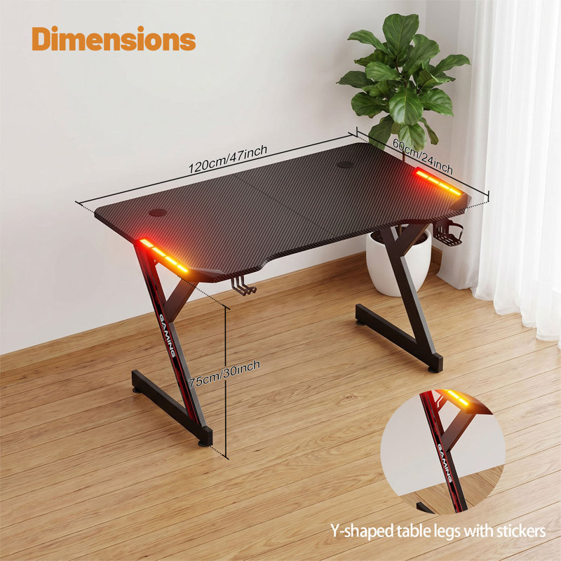 MDF Steel Computer Desk, 75cmH×120cmW×60cmD