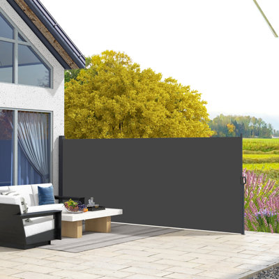 Dakota Fields 400cm W Polyester Cover Retractable Freestanding Awning