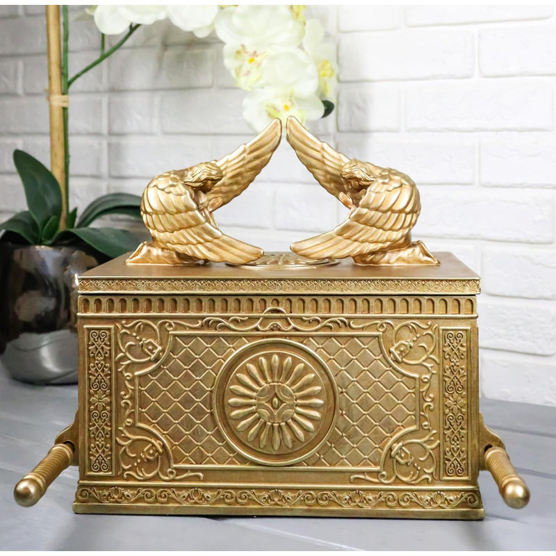 Matte Throne Of God Ark Of Covenant Model W/ Contents Trinket Box Figurine