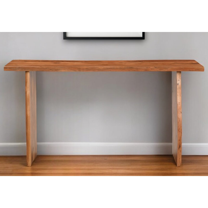 57" Chestnut Solid Wood Sled Console Table