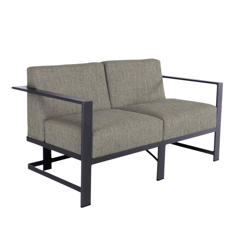 Studio Outdoor 2 - Seat Loveseat, Graphite, Flagship Stone Sunbrella®