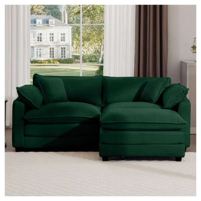 Canapé modulaire en L avec repose-pieds Emerald