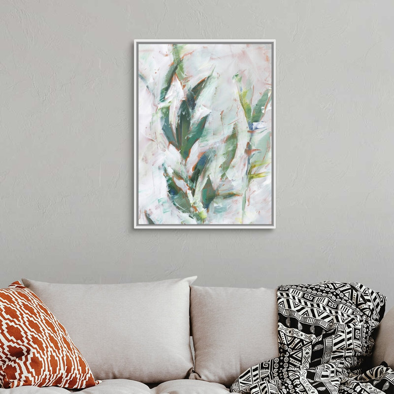 «Tropical Foliage Study II», art mural sur toile, Toile avec cadre blanc, H 34 po x l 26 po