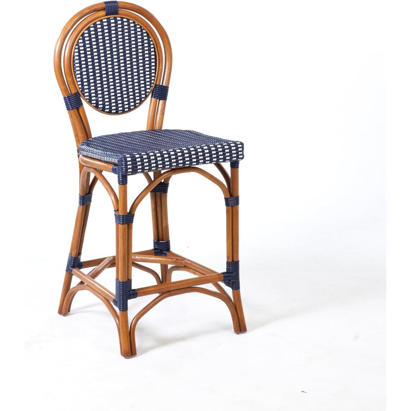 Tabouret de bar 26 po bleu marine et blanc Milano