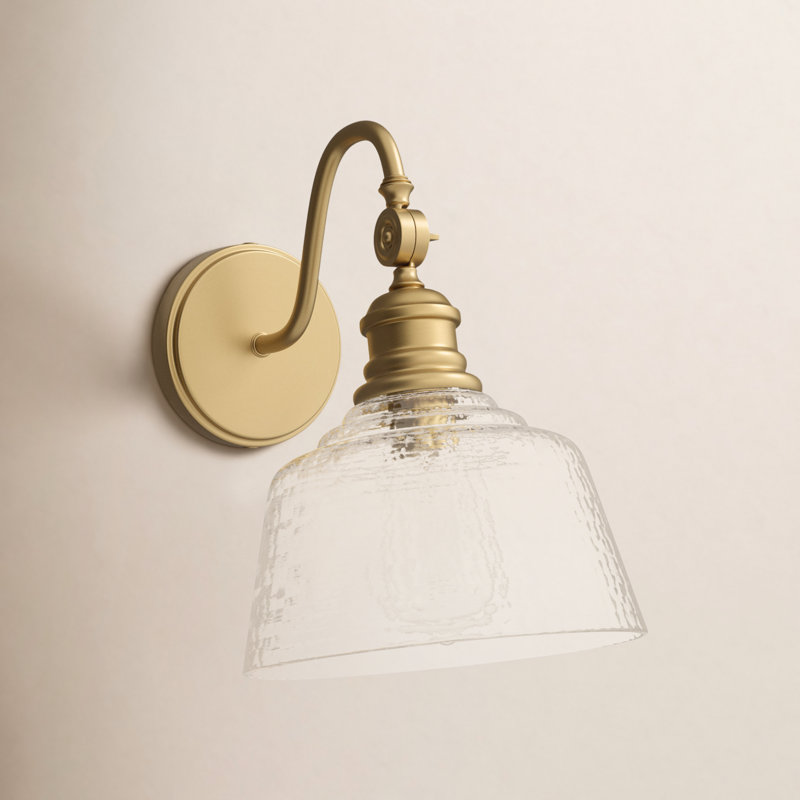 Lindholm 1 - Light Dimmable Armed Sconce in Natural Brass, Natural Brass