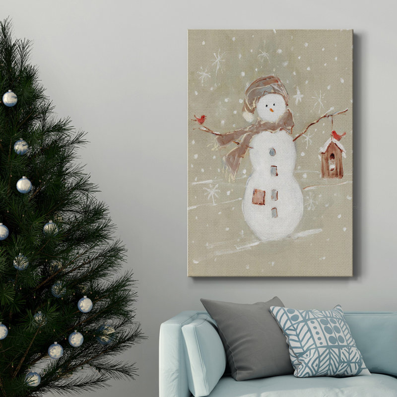 " Linen Snowman I ", 18" H x 12" W x 1" D