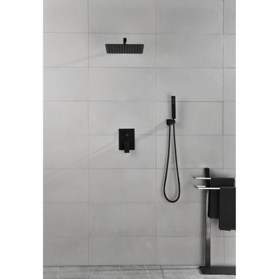 12" Wall Mounted Rain Shower Head - Natural Rainfall , Self-Cleaning Nozzle, Strong And Brass Finish Mount Sensation, Spout, Rust