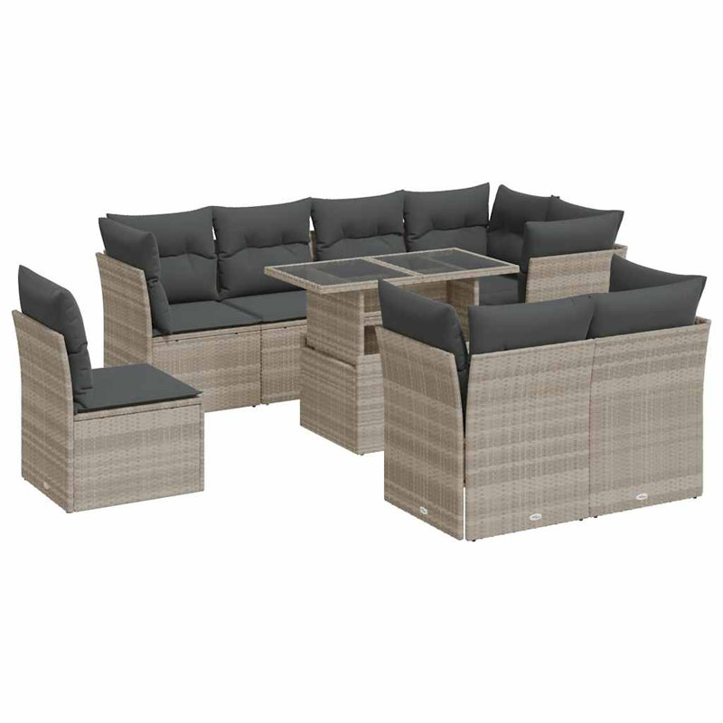  Garden Sofa Set Light Grey