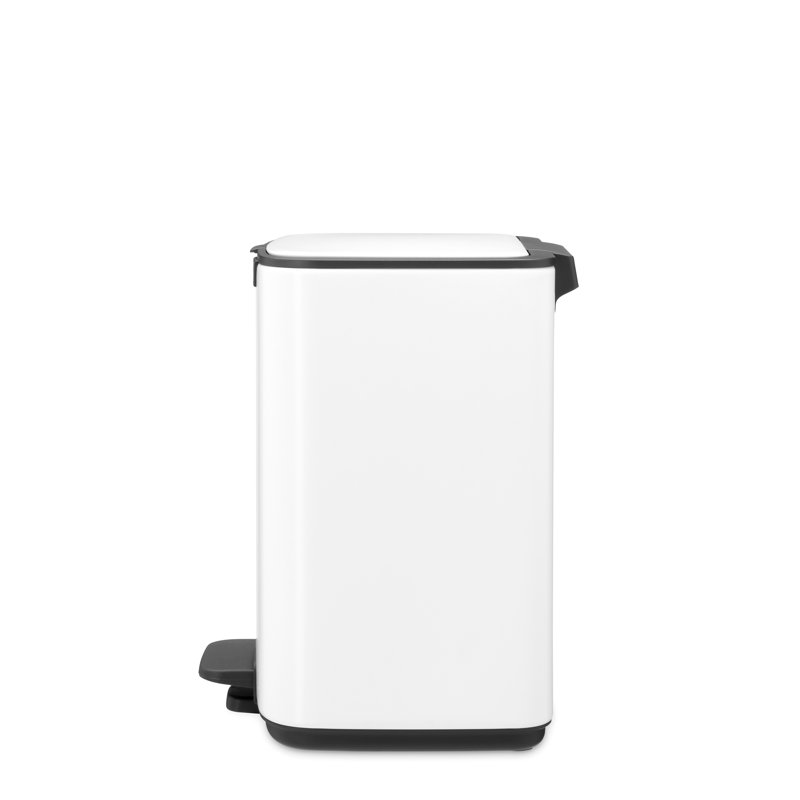 Brabantia Bo Pedal Bin, 7 L, 31cm H x 24.2cm W x 24.3cm D, White