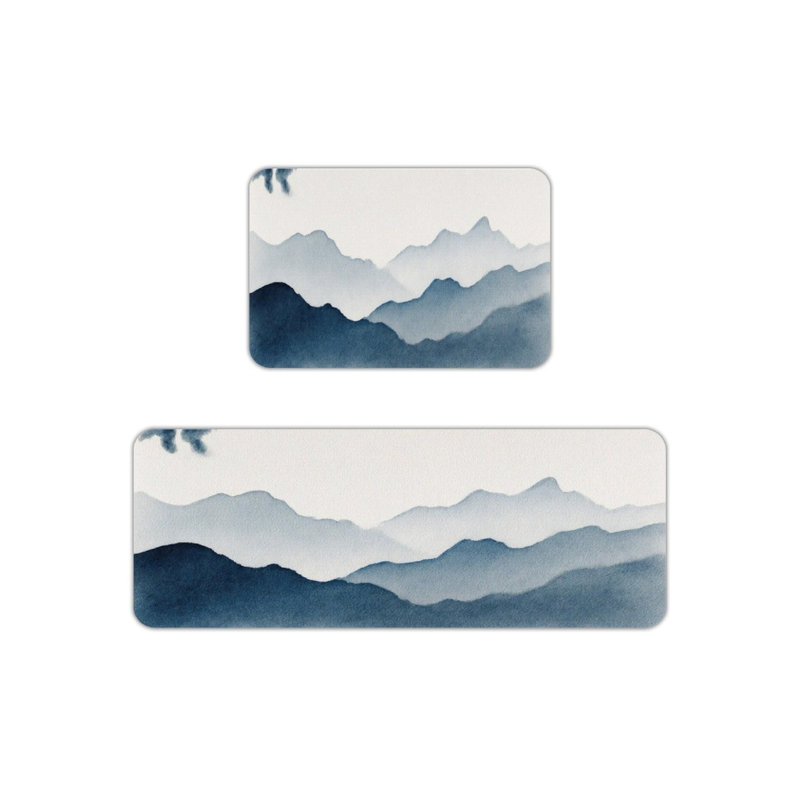 Ensemble de 2 tapis antidérapants pour la cuisine et la chambre à coucher, style Zen