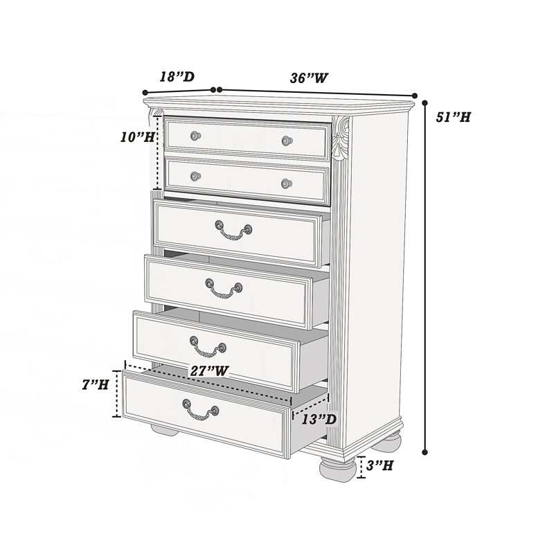 Commode 1 pièce, style traditionnel, Cerisier