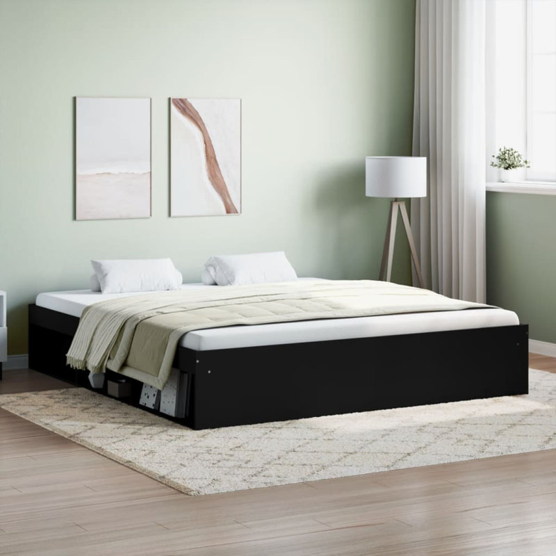 Afriani Storage Bed, Black, Super King (6')