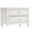 Ensemble de chambre à coucher en bois 3 pièces - 1 base de lit moderne en tissu de lin brun avec tête de lit capitonnée et 2 boutons - Table de chevet au fini crème au beurre brossé-1393580840-1467041413-1467041410