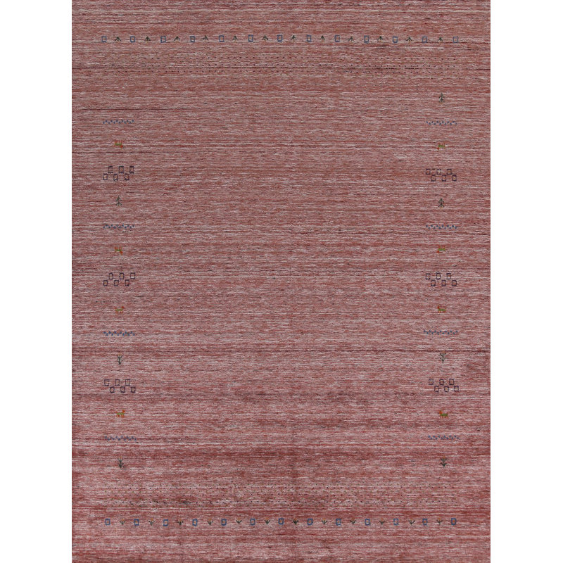 Tapis indien en laine fait à la main de style Gabbeh 9 x 11
