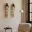 Sculpture chaîne décorative suspendue en résine pour décoration intérieure - Décoration moderne pour mur de salon - ensemble de 2, 28 po, brun et ivoire