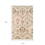Tapis floral gris ivoire et olive 3 pi x 5 pi résistant aux taches