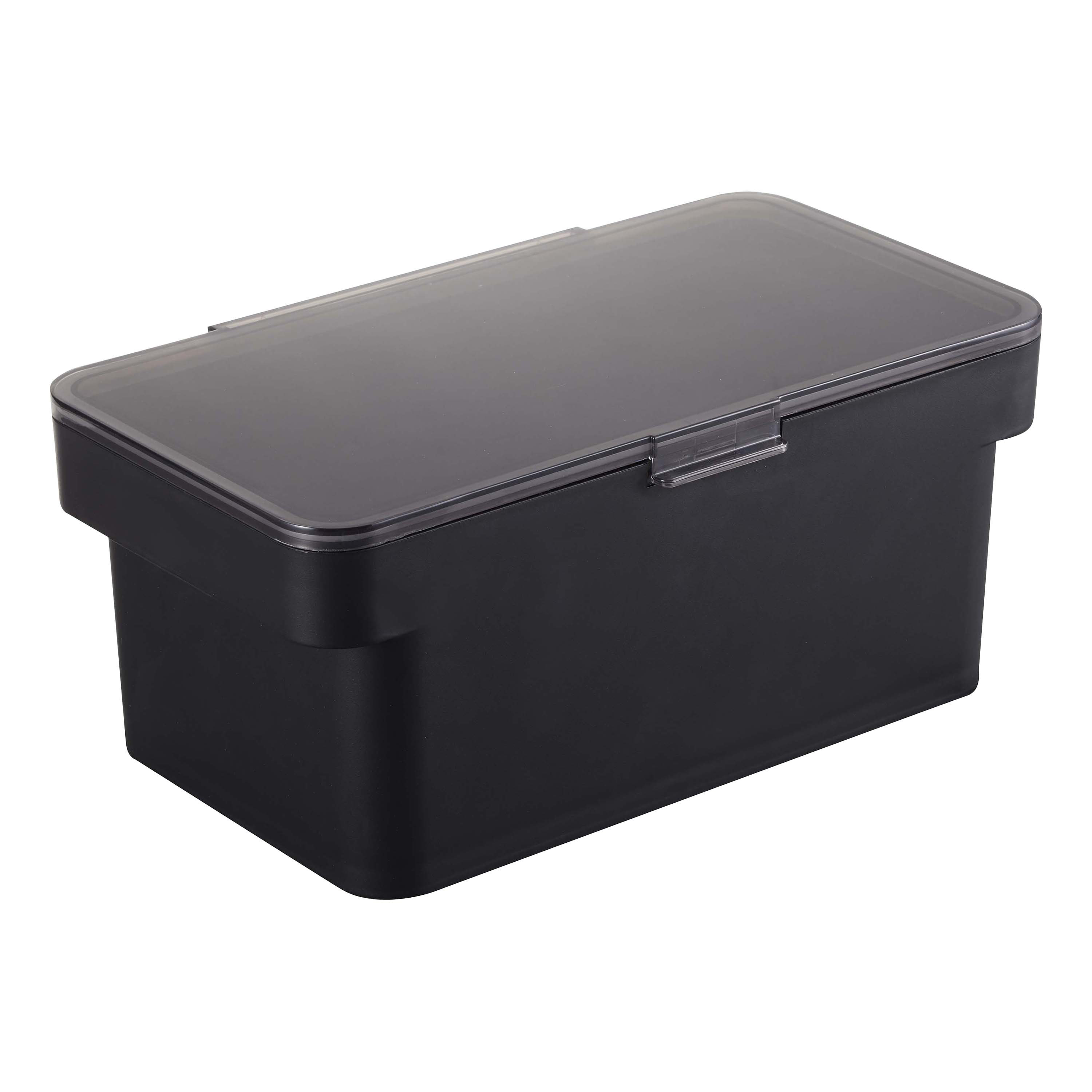 Kitchen Plastic Airtight Storage Box with Handle Hinged Lid Clear