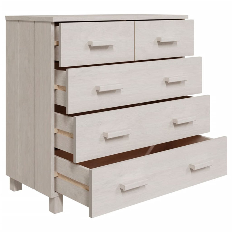 Hamar Sideboard Bar Buffet Console Cabinet with Drawers HAMAR Solid Wood Pine, White