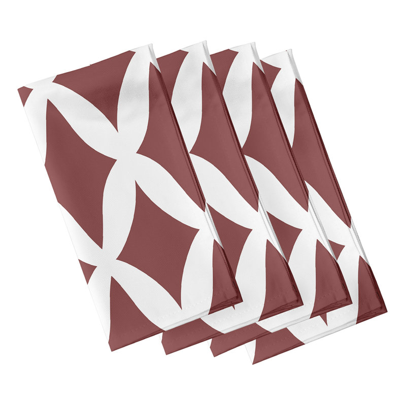 Ensemble de serviettes géométriques 4 pièces Keshawn, L 18 po x L 18 po, Rouille