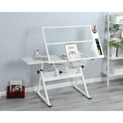38.5"X 23.6" Tempered Glass Drafting Table