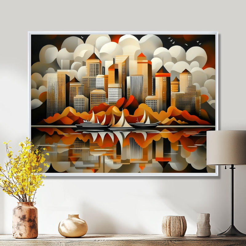 Canada Canada, ville de Vancouver en automne I - décoration murale City Vancouver, H 16 po x l 32 po, Blanc