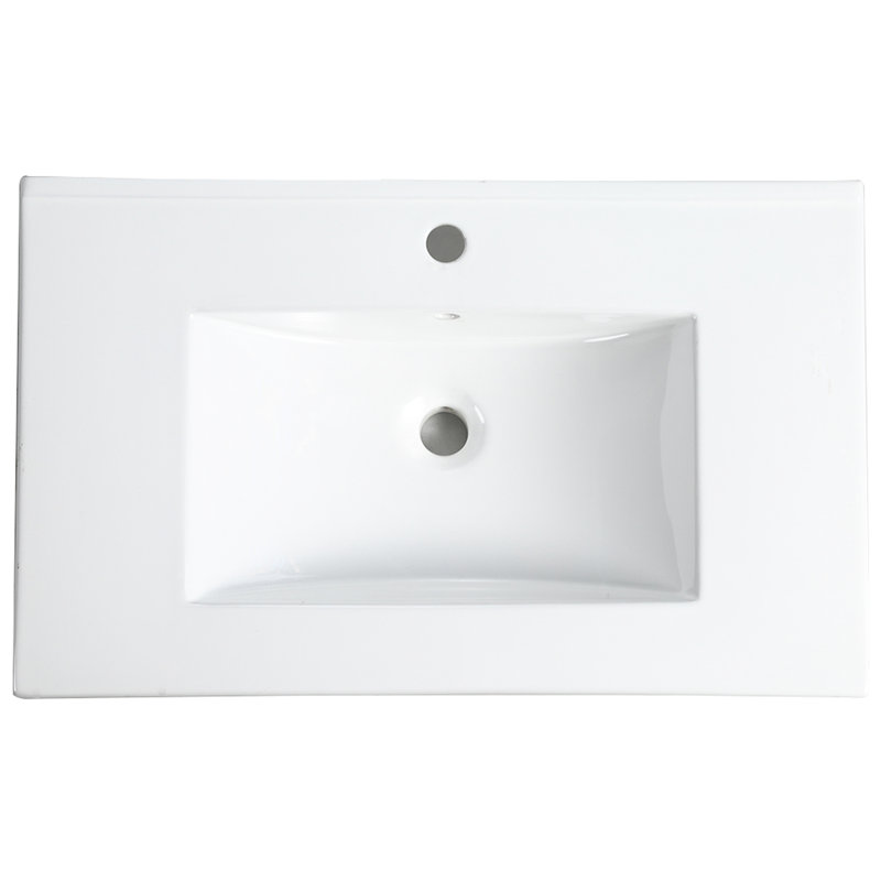 Lavabo de meuble-lavabo en céramique 30 po - 18,39 po x 7,16 po 29,61 po, 29,73 lb, blanc, installation rapide, finition fine, blanc, l 18,39 po, H 7,16 po, méthode sans effort