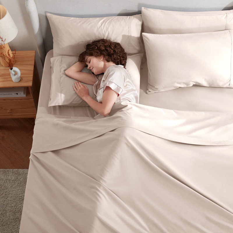 Ensemble de draps en microfibre Hotel Luxury, Crème, Double