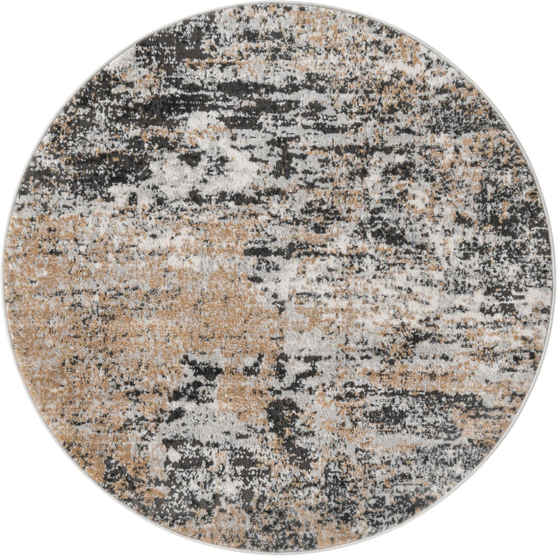 Highdell Abstract Indoor Rug, Round 4'1"