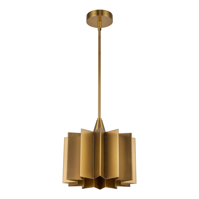 Luminaire suspendu géométrique 1 lumière Tindra, Doré vieilli, Or vieilli