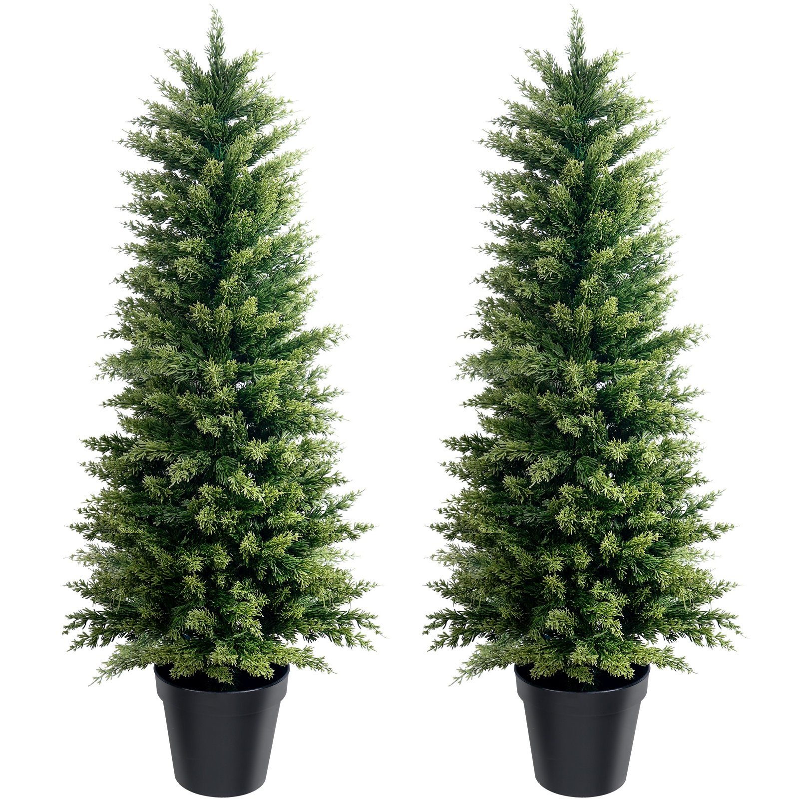 Cypress Topiary in Pot, 48.43'' H x 14.57'' W x 14.57'' D, 2