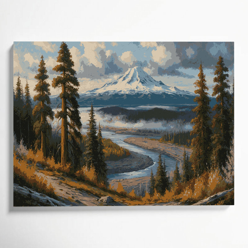 Art mural sur toile «USA State Oregon» brun, H 11 po x l 14 po