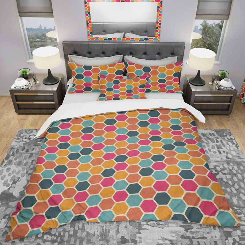 Ensemble de housse de couette moderne, Housse de couette double / grand + 2 taies
