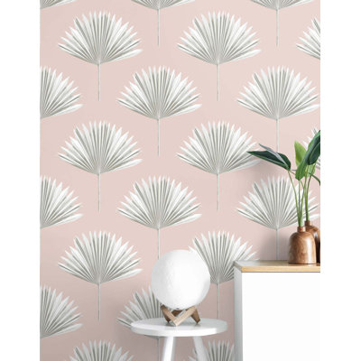 Shila Tropical Fan Palm 18' L x 20.5" W Peel and Stick Wallpaper Roll