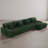 4 - Piece Upholstered Green Faux Rabbit Fur Flannel Modular Sectional Sofa with Armrests & Throw Pillows-2067417774