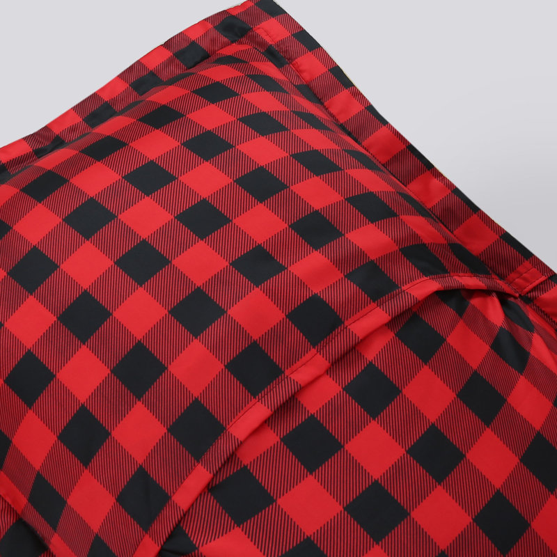 BP01 Gingham Reversible Pillow Cover, 20"H x 20"W, Red